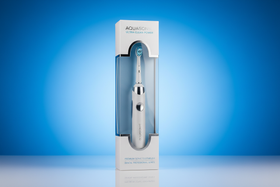 met een mooie blauwe achtergrond en in verpakking